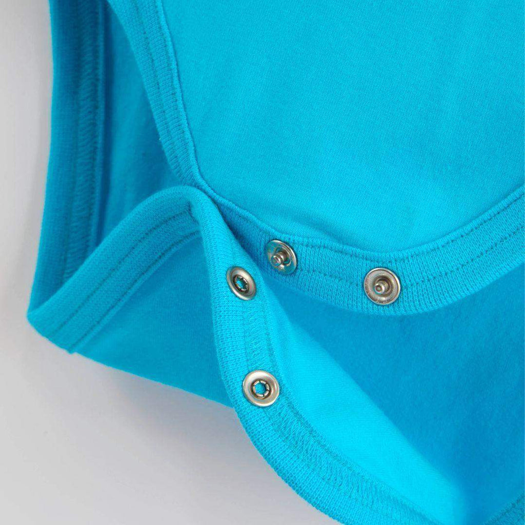 Organic Long Sleeve Vest in Tempting Turquoise