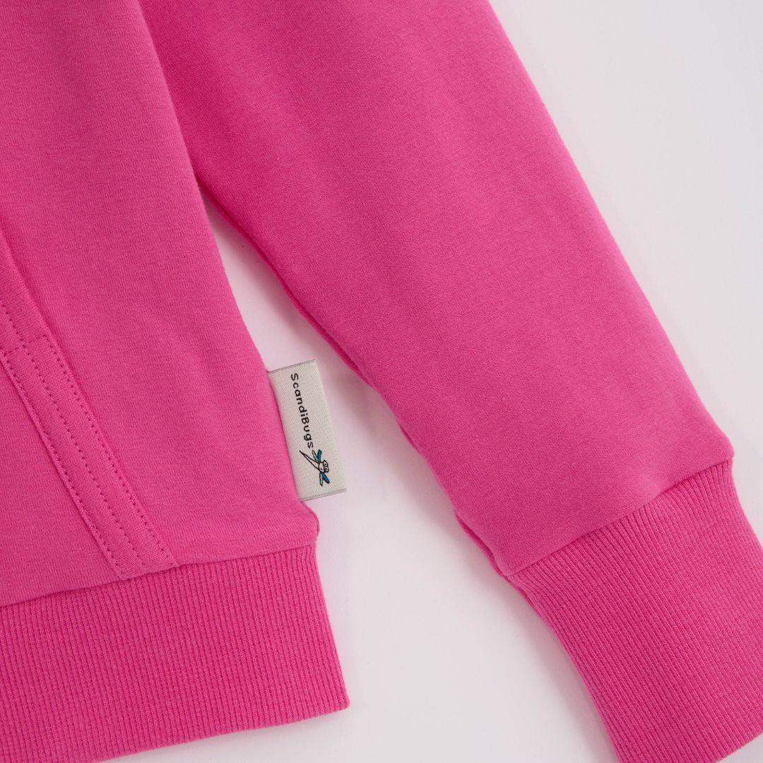Reversible Organic Hoodie in Bubblegum Pink and Purple