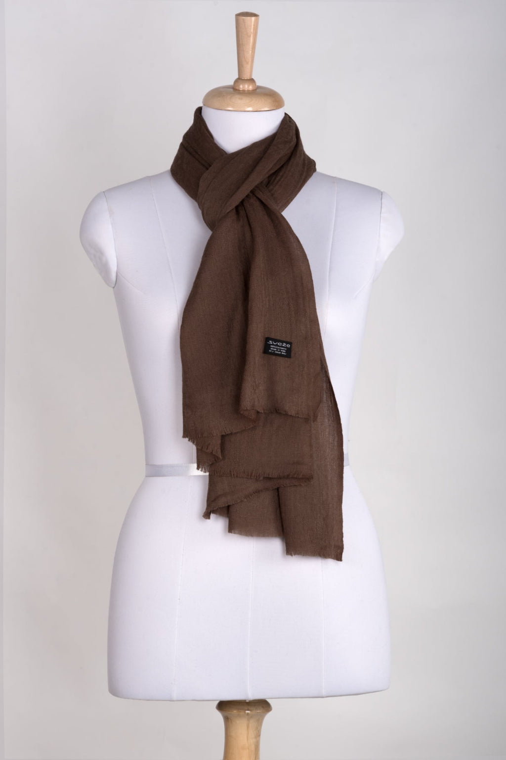 Paisley Jacquard Cashmere Wool Scarf in Brown