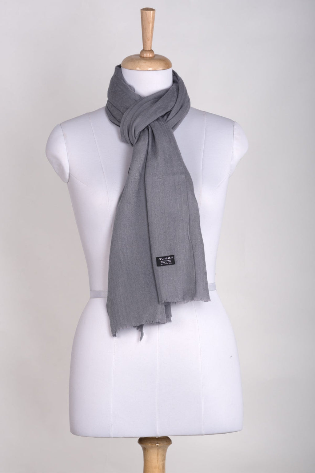 Paisley Jacquard Weave Cashmere Wool Scarf in Duck Egg