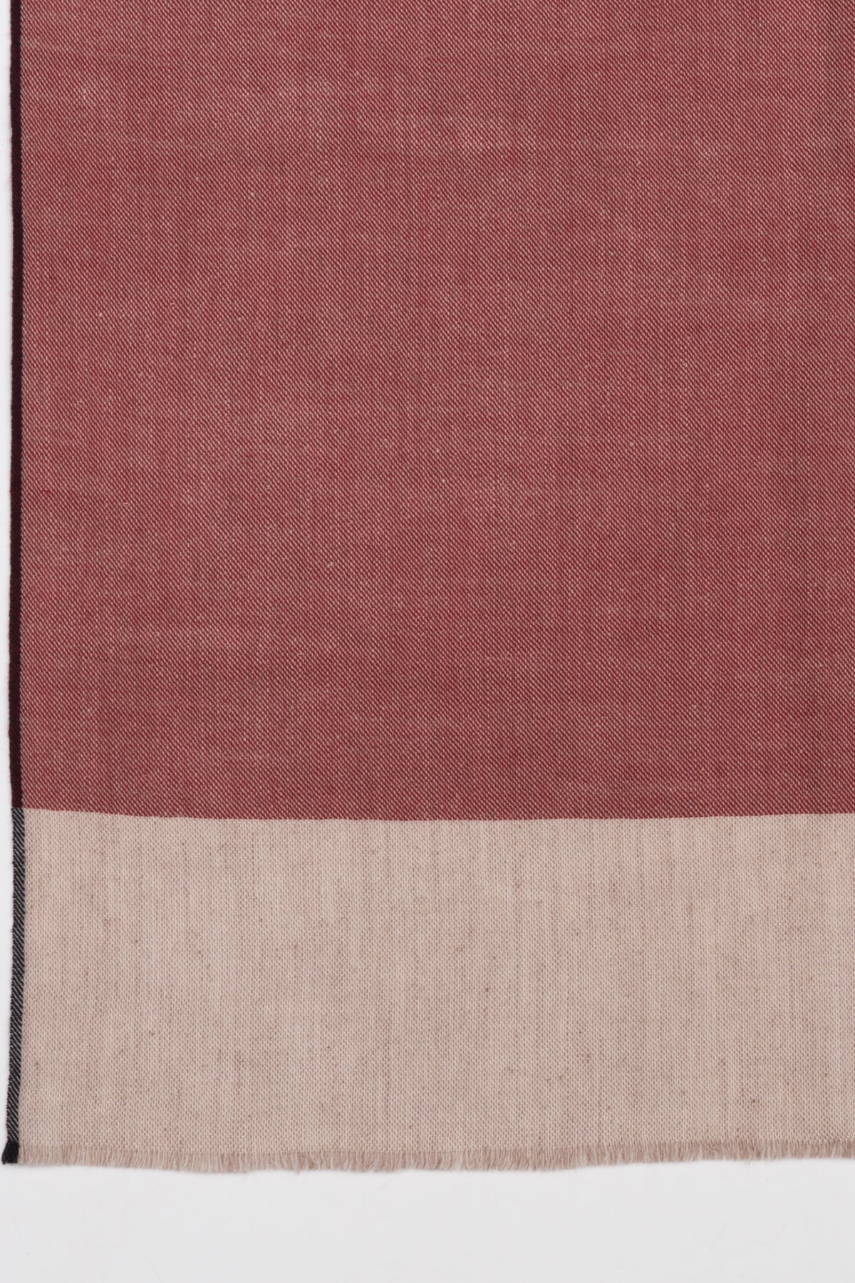 Two Tone Merino Wool Scarf in Red and Beige