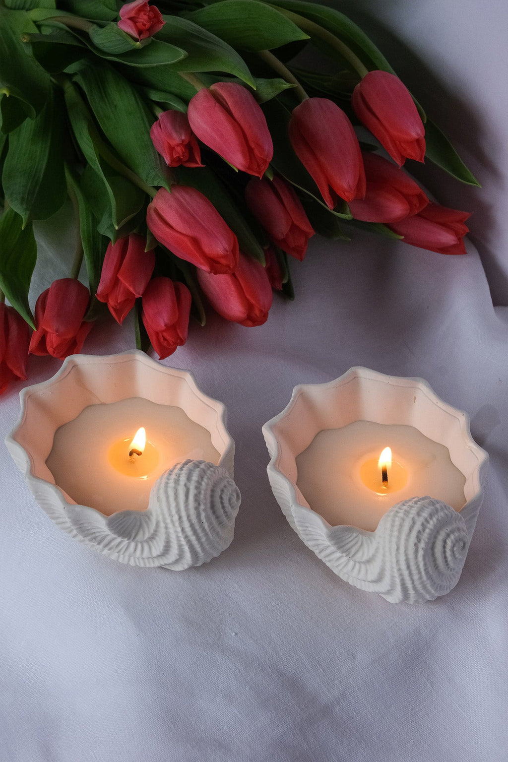 Seashell Shaped Scented Candle in Handmade Jar
