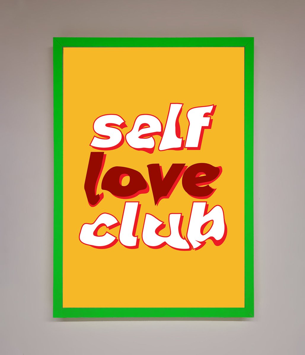 Self Love Club Quote Framed Wall Art