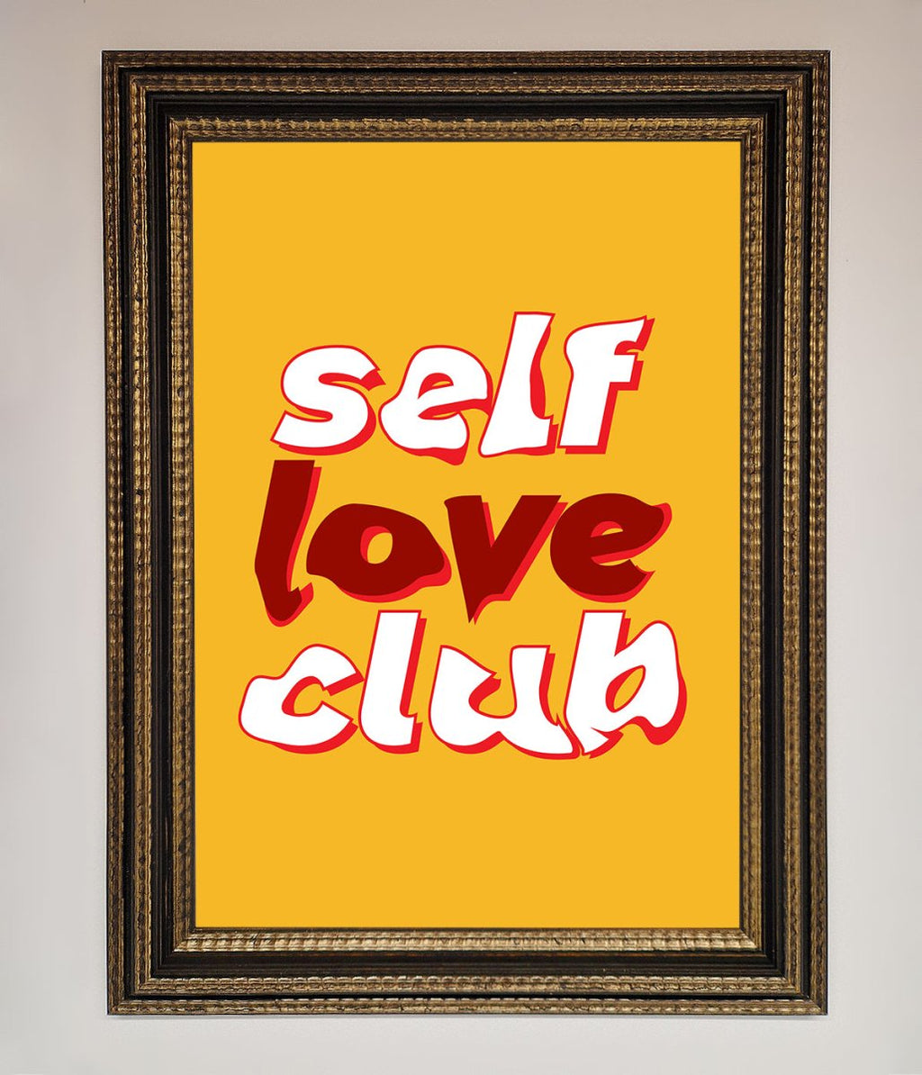 Self Love Club Quote Framed Wall Art