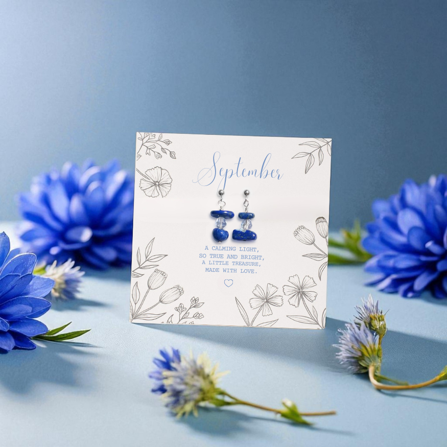 Lapis Lazuli Gemstone Earrings in Sterling Silver or Gold Filled