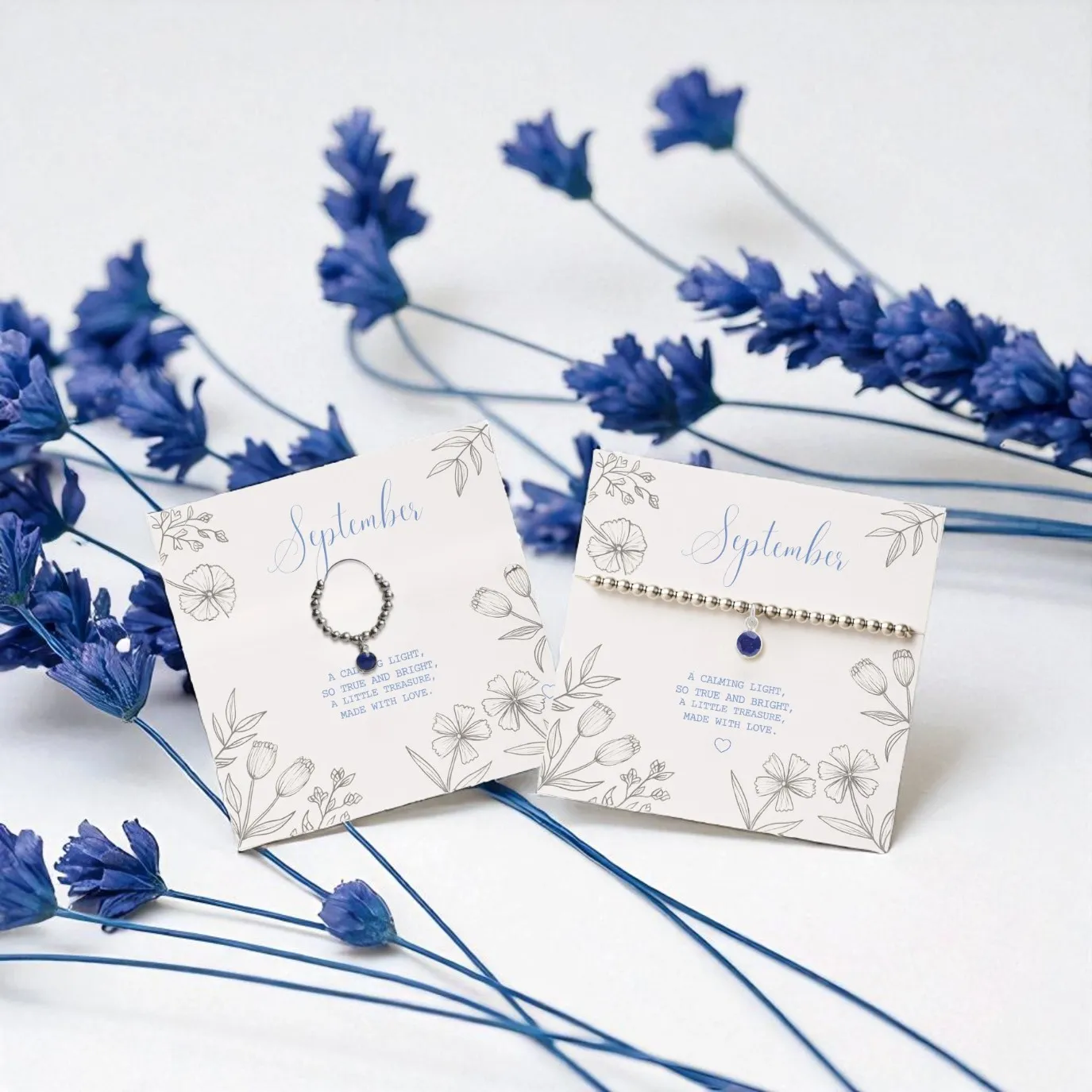 Sapphire Jewellery Set with Bracelet and Ring