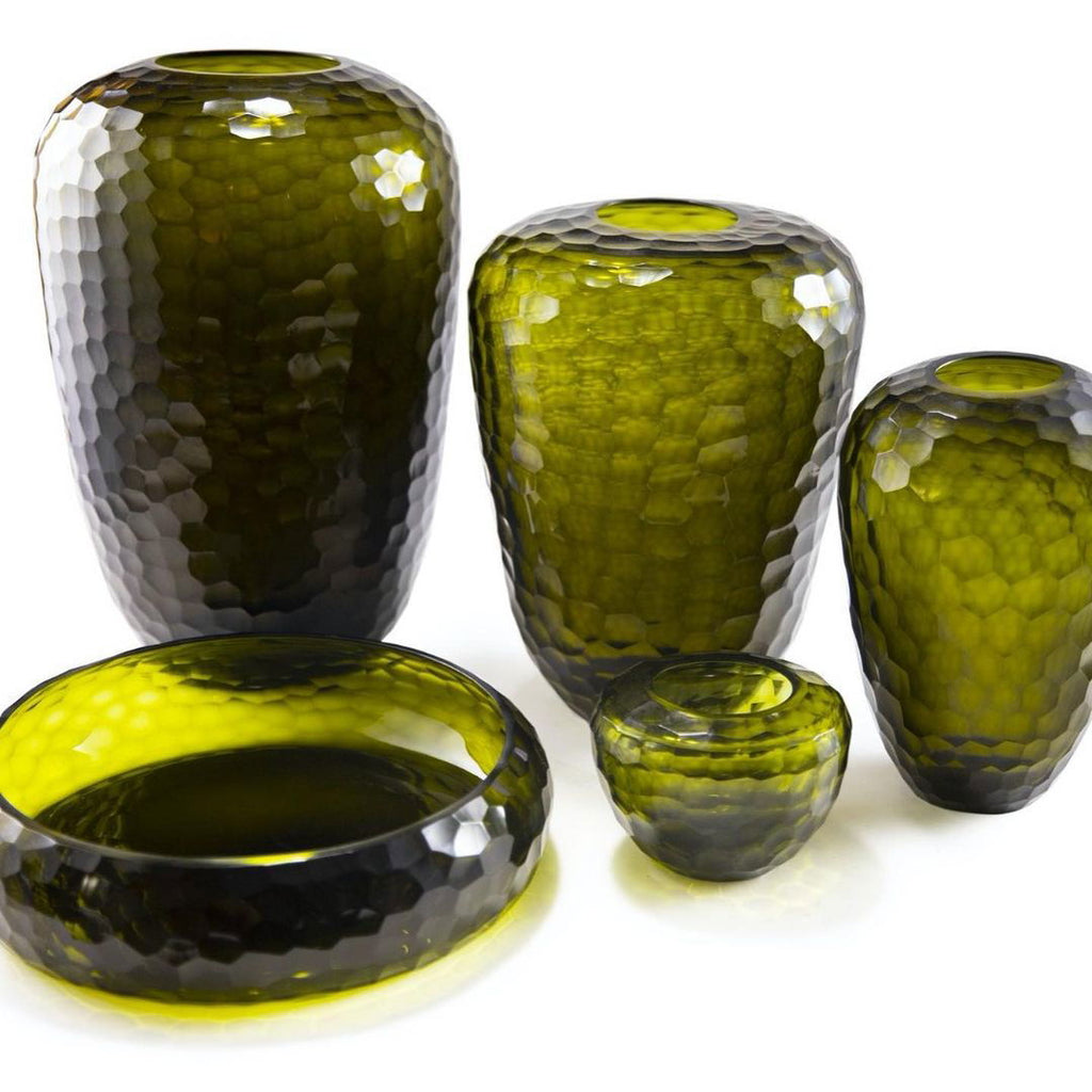 Olive Green Candleholder, 10cm Height