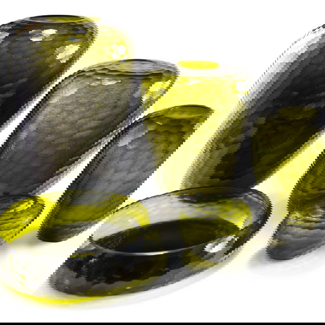 Olive Green Candleholder, 10cm Height