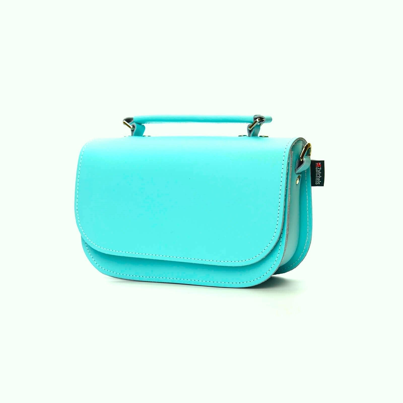 Aura Handmade Leather Bag in Shell Blue