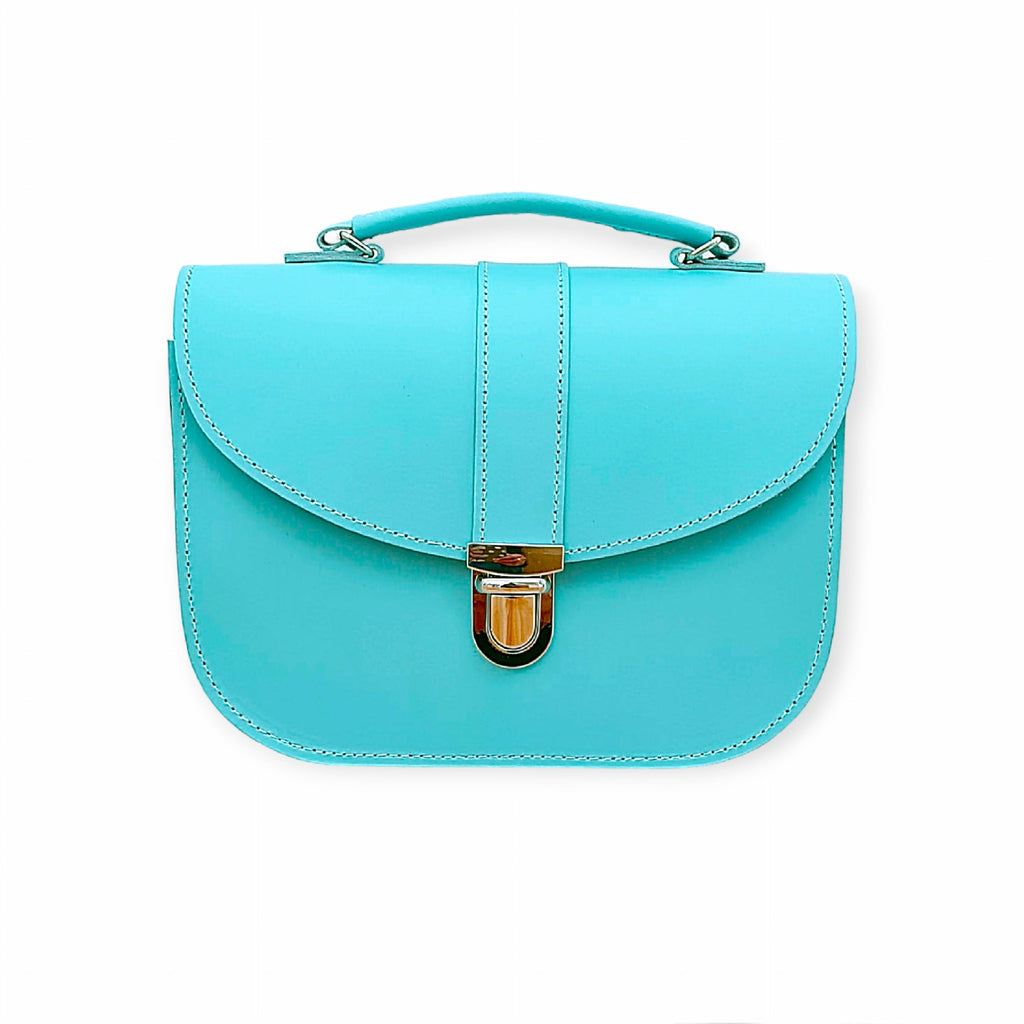 Olympia Handmade Leather Bag in Limpet Shell Blue