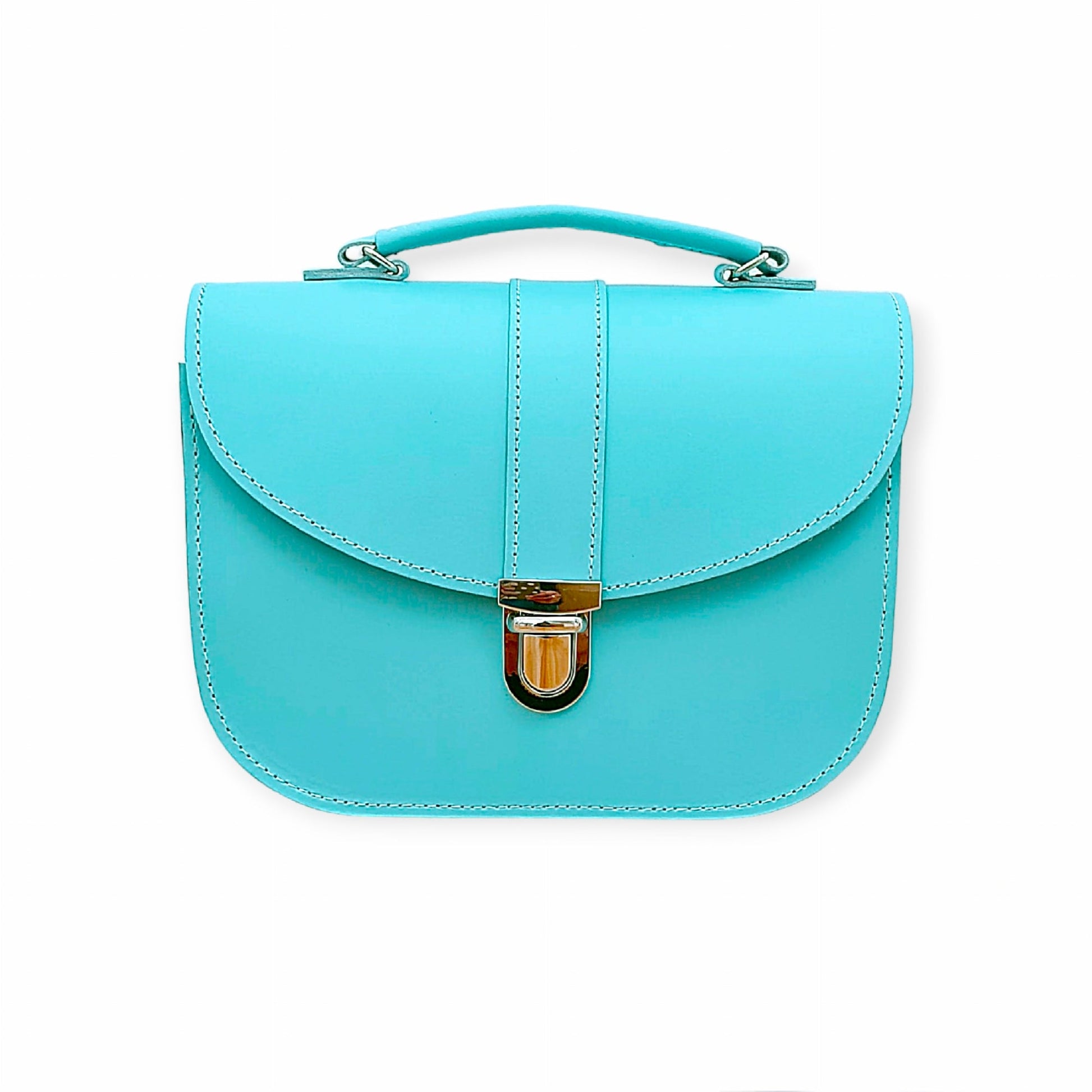 Olympia Handmade Leather Bag in Limpet Shell Blue