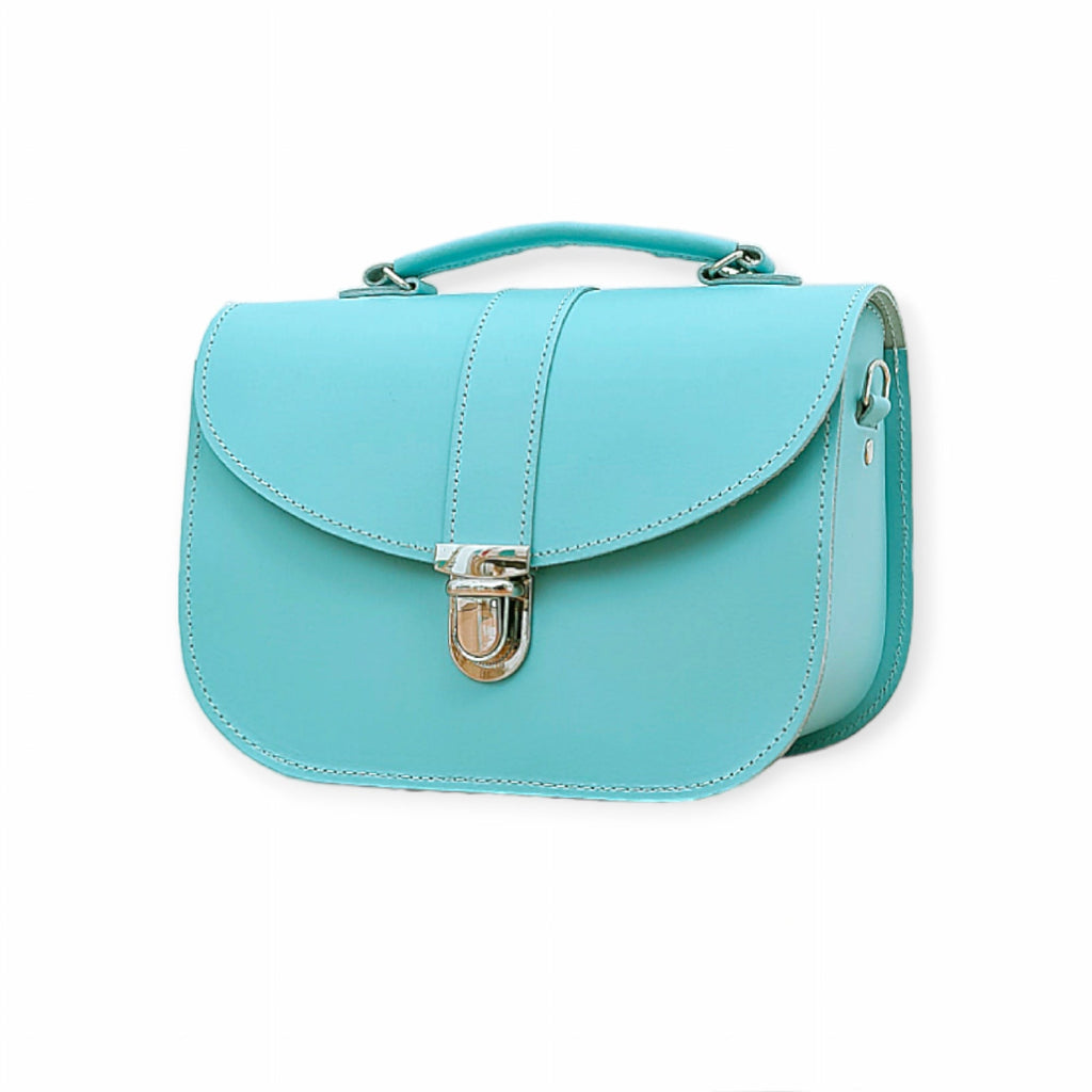 Olympia Handmade Leather Bag in Limpet Shell Blue