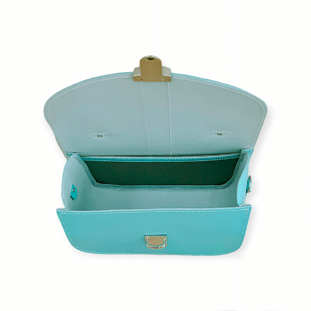 Olympia Handmade Leather Bag in Limpet Shell Blue