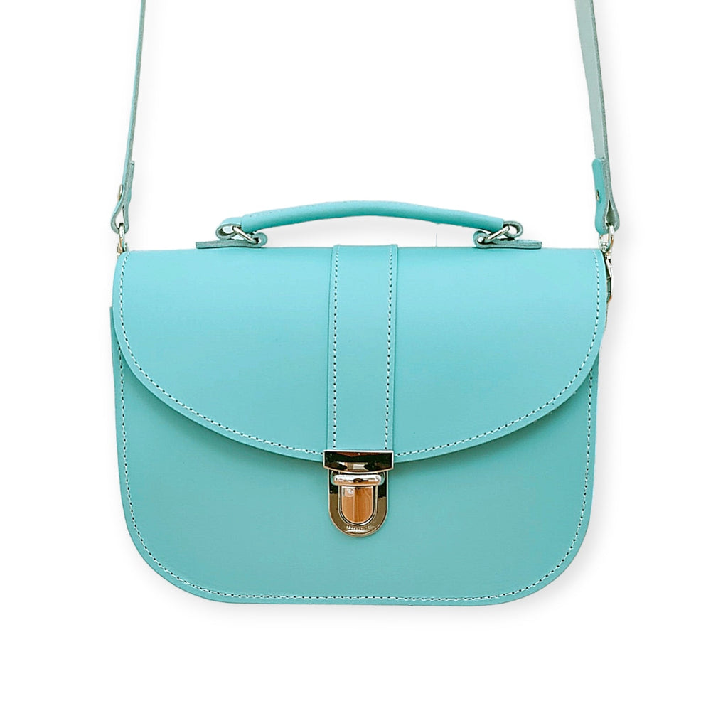 Olympia Handmade Leather Bag in Limpet Shell Blue