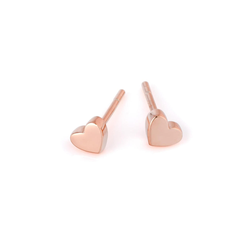 Classic Shiny Heart Studs - 925 Silver, Sweet & Charming Jewellery by MyaMoon at www.brixbailey.com