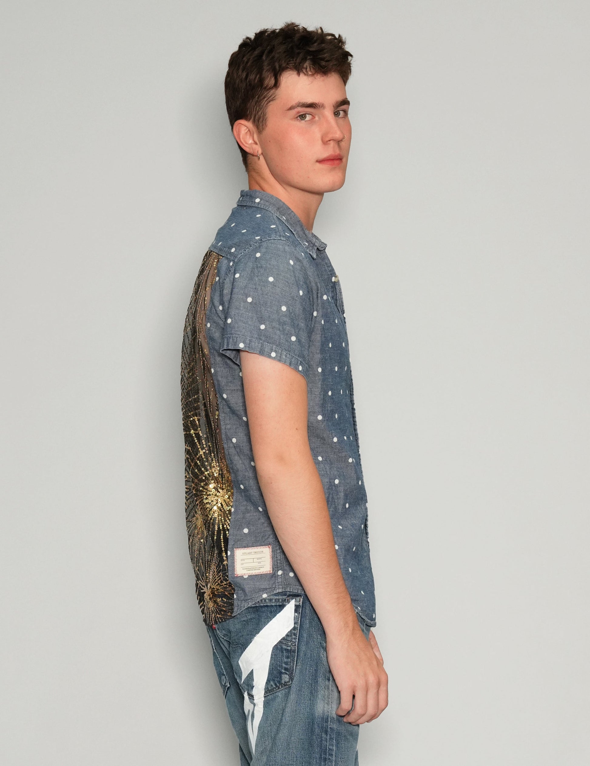 Polka Dot Party Back Short Sleeve Shirt