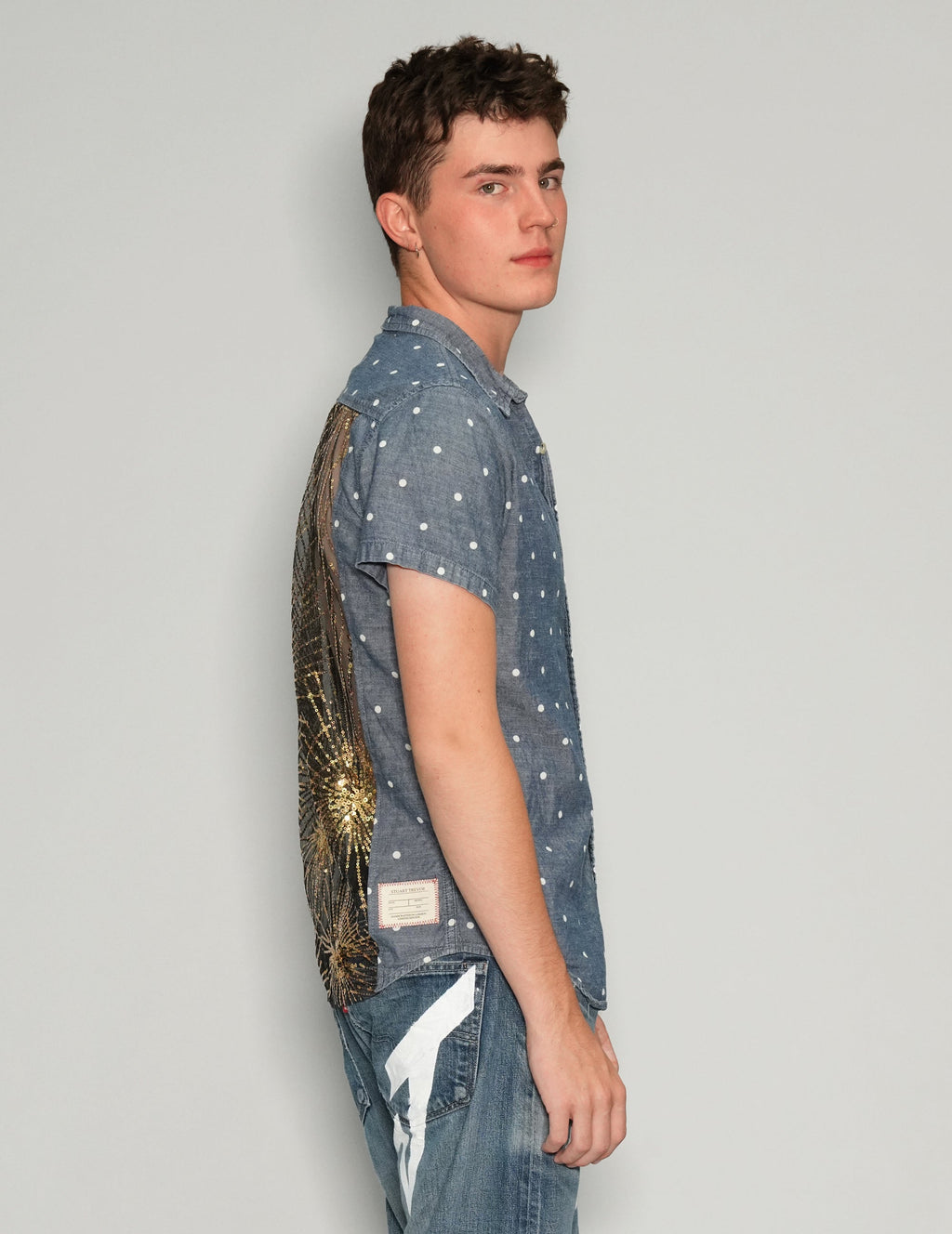 Polka Dot Party Back Short Sleeve Shirt