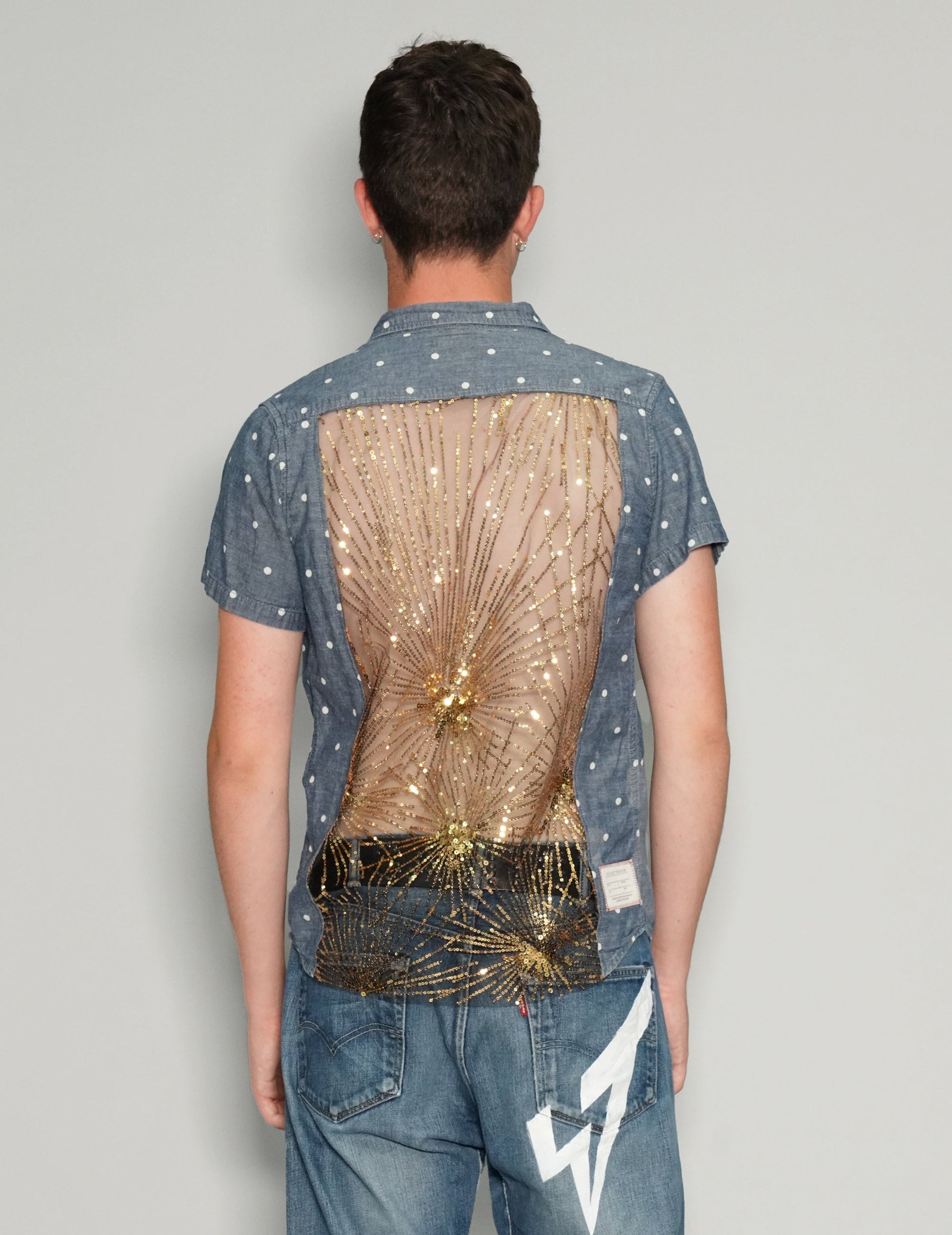 Polka Dot Party Back Short Sleeve Shirt