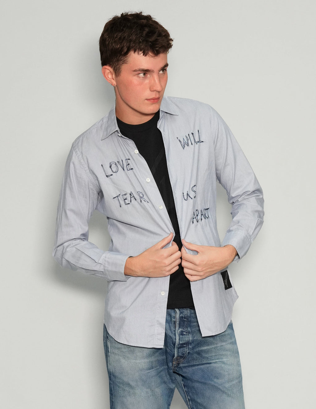 Love Will Tear Us Apart Light Blue Shirt