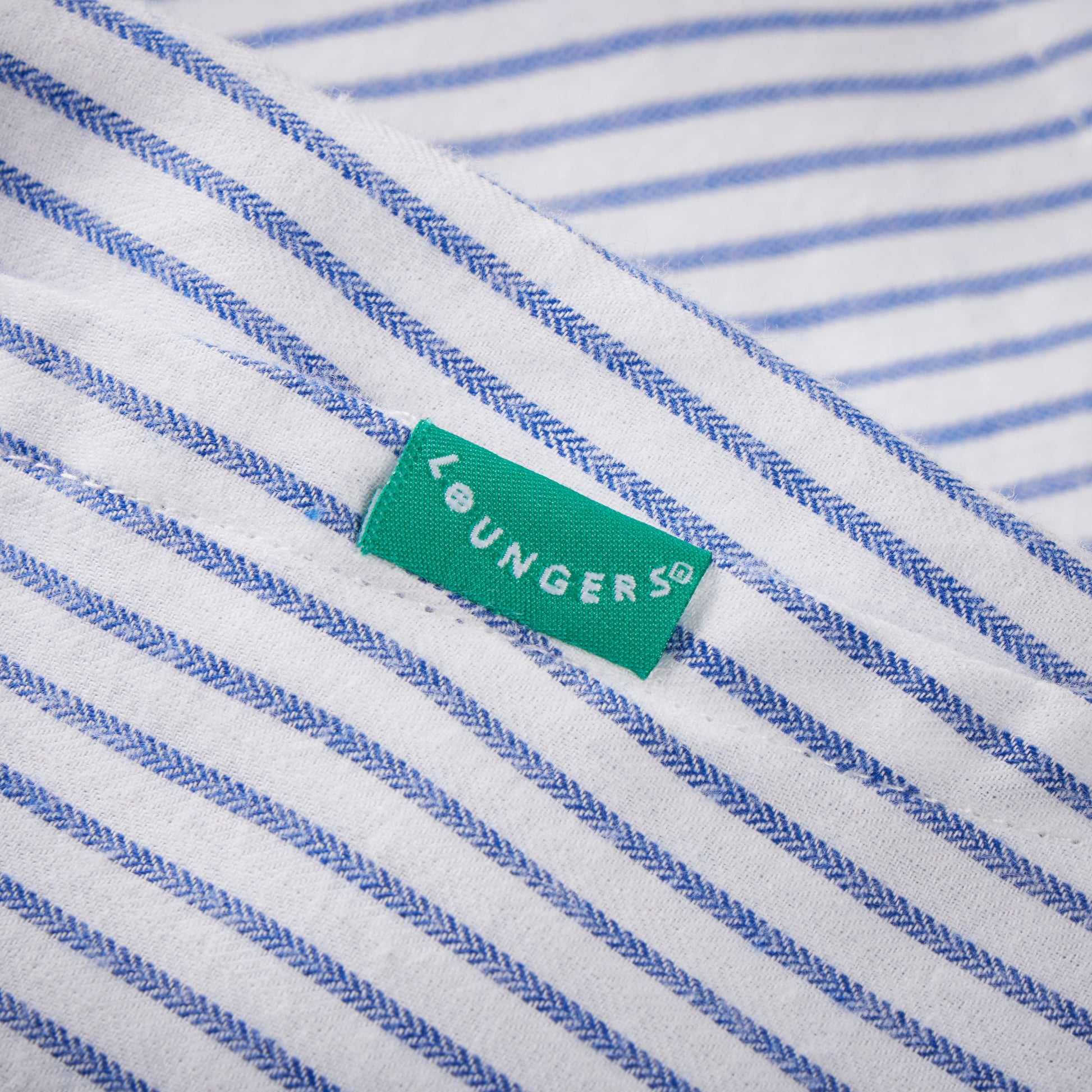 Unisex Monk Seal Shorts in Blue and White Stripe