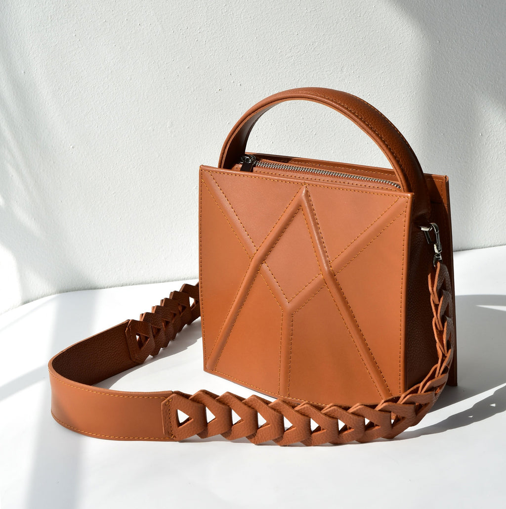 Handmade Shoulder Bag FACET by Gerda Retter - Luxurious Italian Cowhide Leather, Designed in Estonia by Gerda Retter Design at www.brixbailey.com