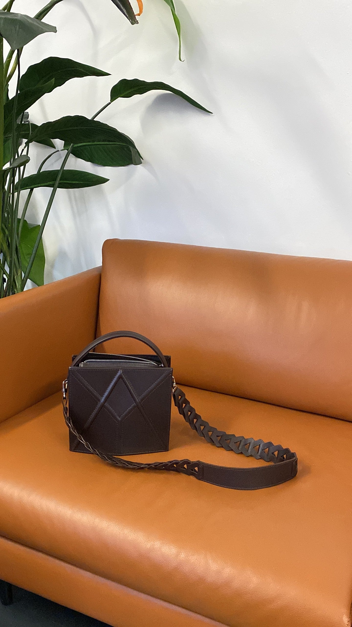 Handmade Shoulder Bag FACET by Gerda Retter - Authentic Soft Cowhide Leather, Designed in Estonia by Gerda Retter Design at www.brixbailey.com