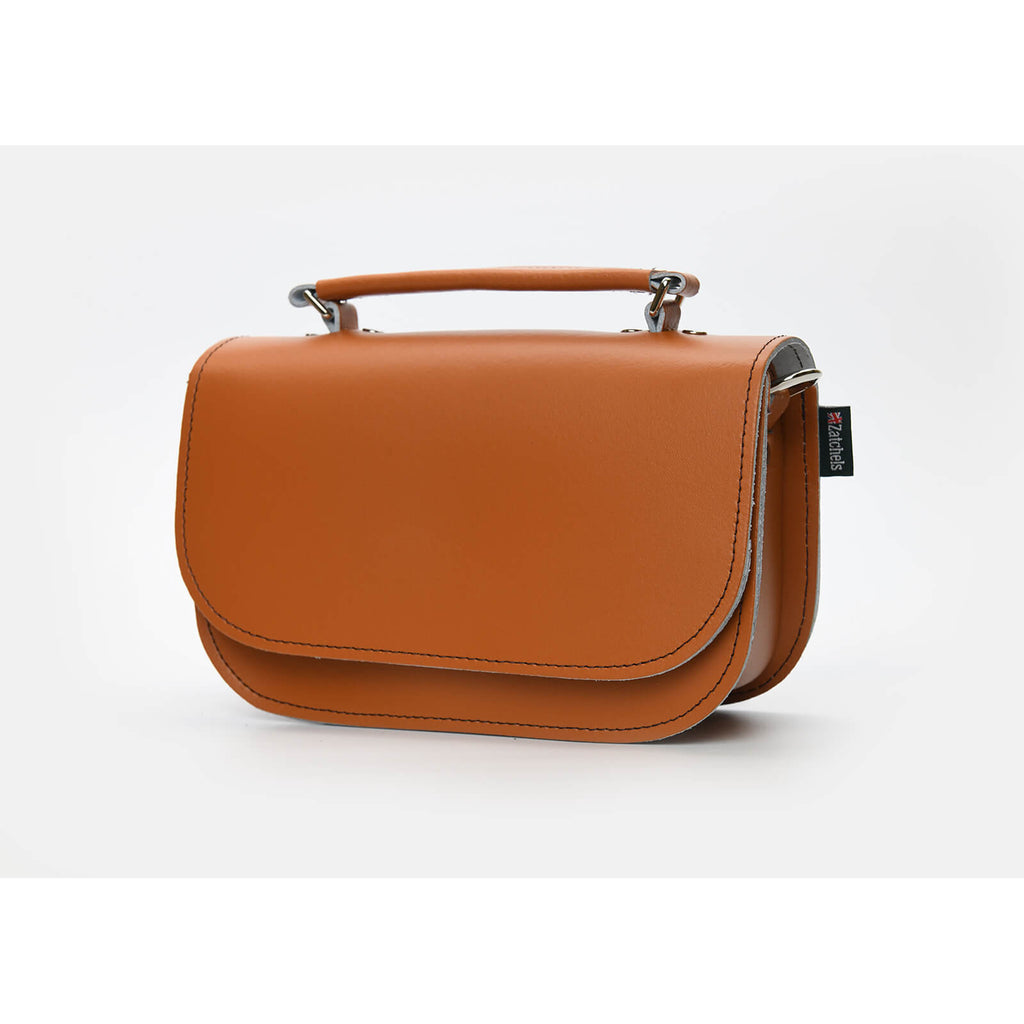 Handmade Leather Bag in Burnt Orange