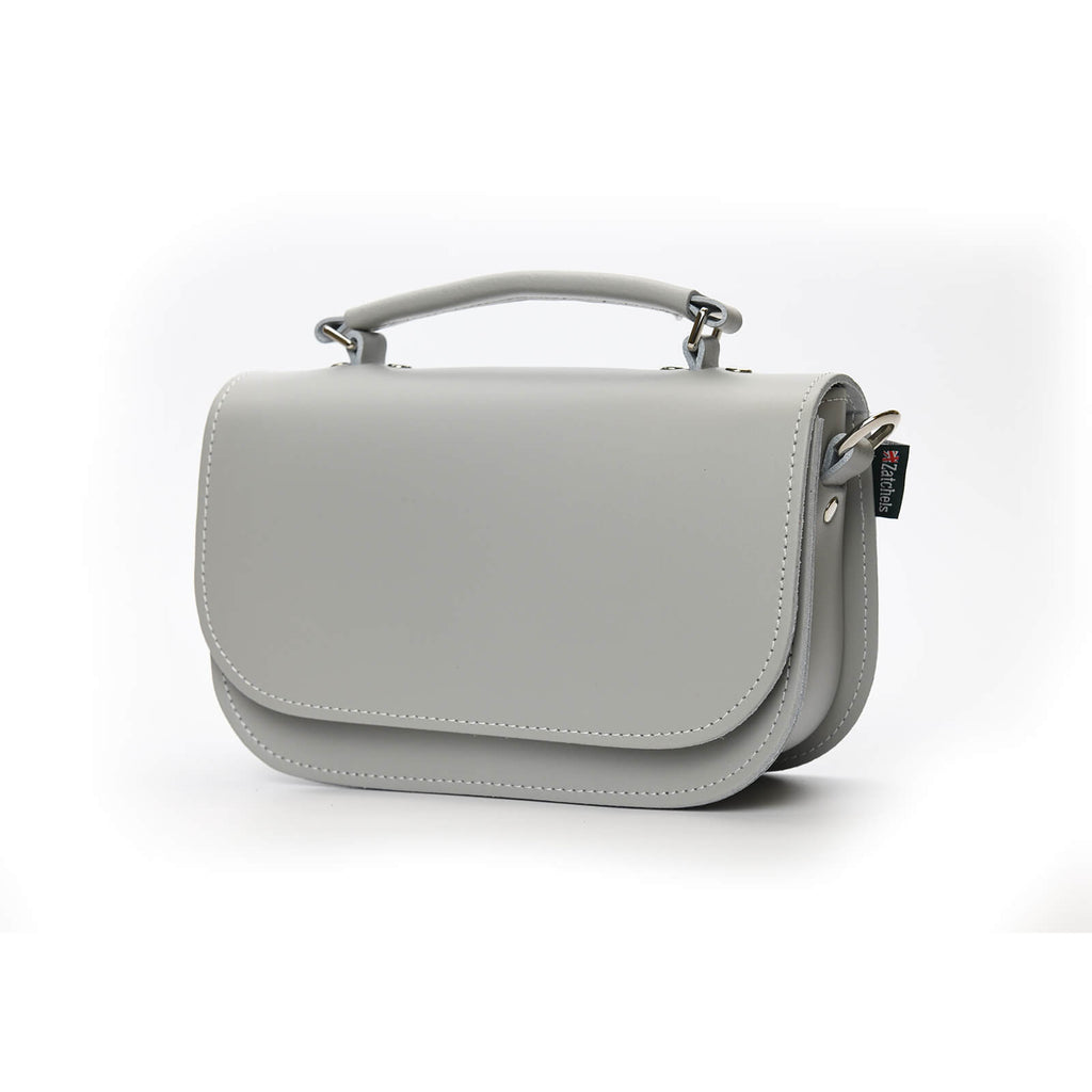 Aura Handmade Leather Bag in Ghost Grey