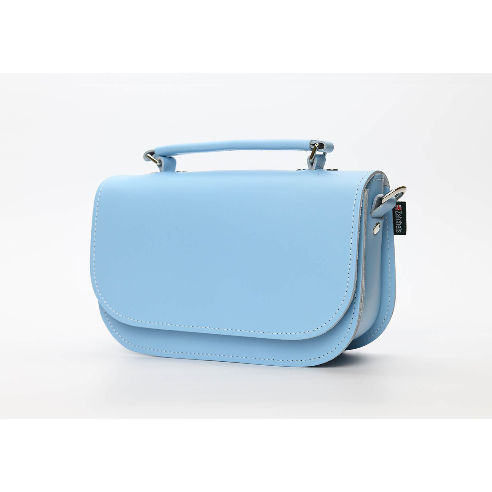 Aura Handmade Leather Bag in Baby Blue