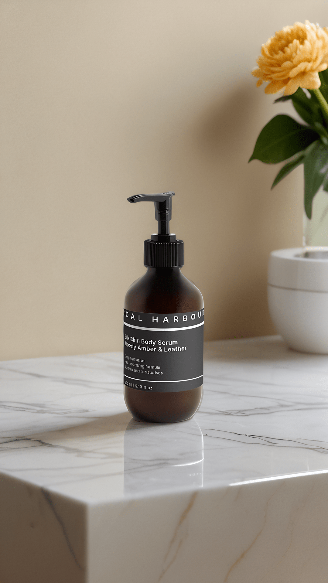 Silk Skin Body Serum in Woody Amber and Leather 270ml