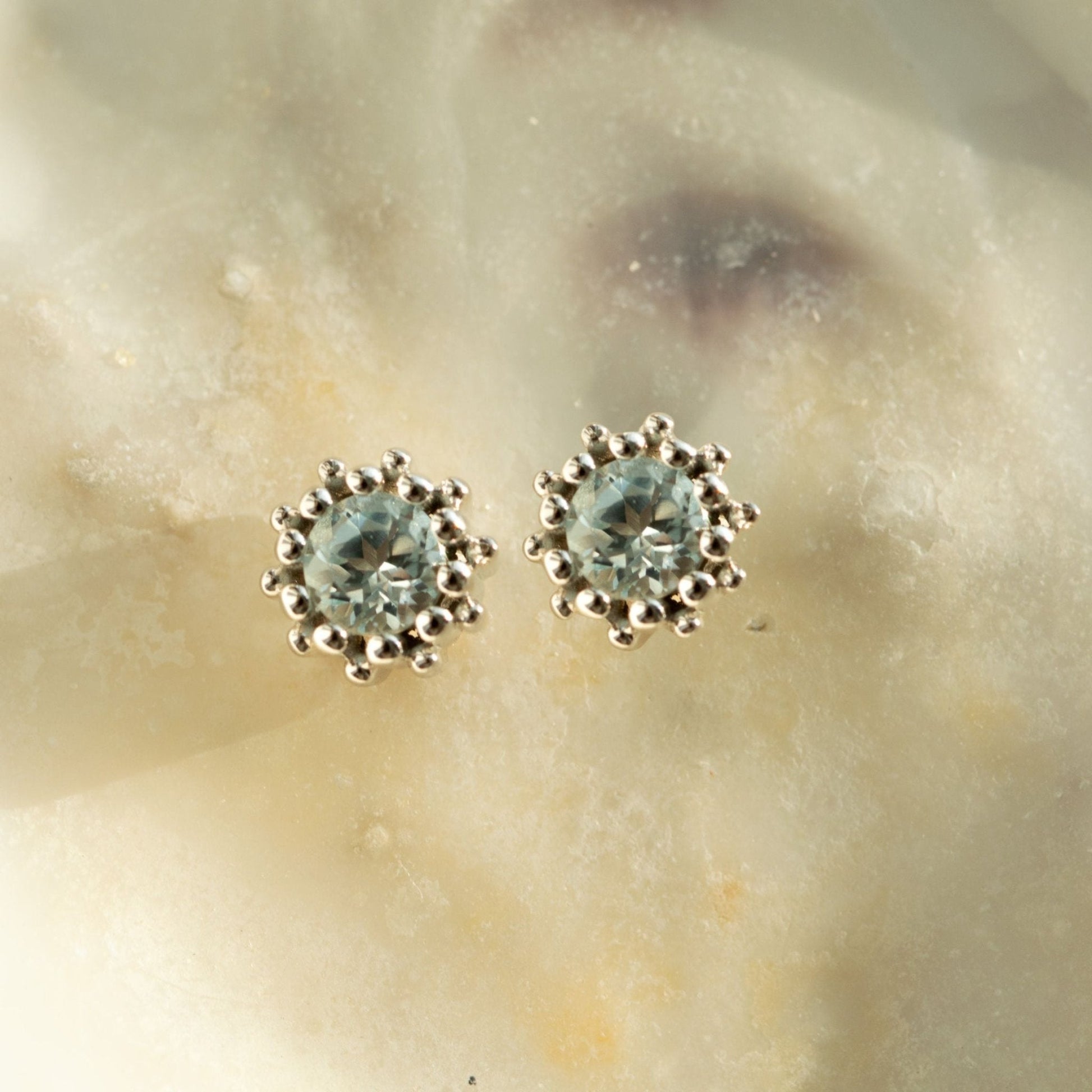 Silver Sky Blue Topaz Astrid Studs