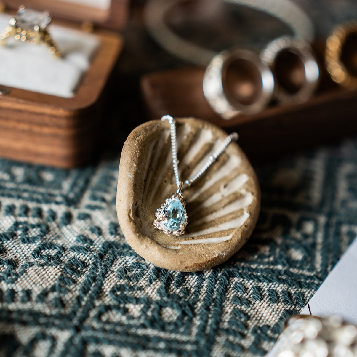 Silver Blue Topaz Necklace Aurelia