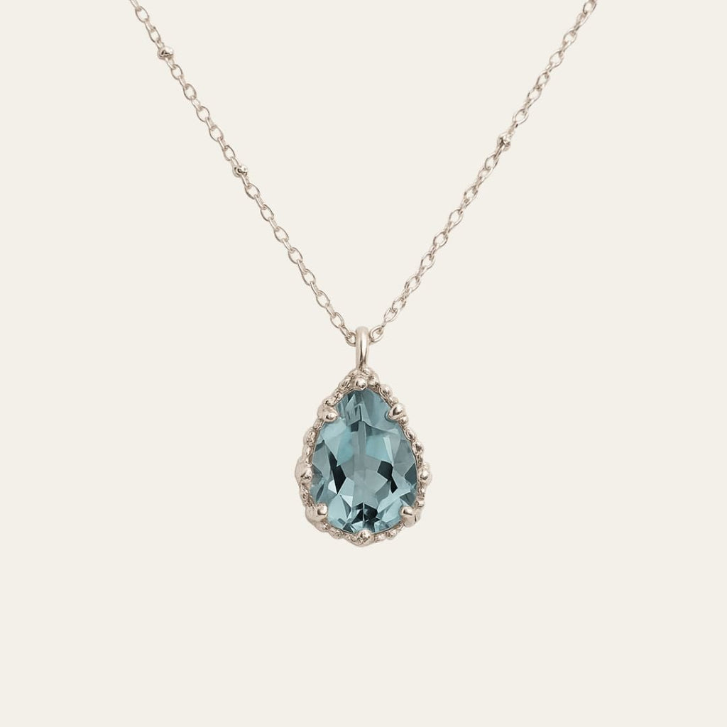 Silver Blue Topaz Necklace Aurelia