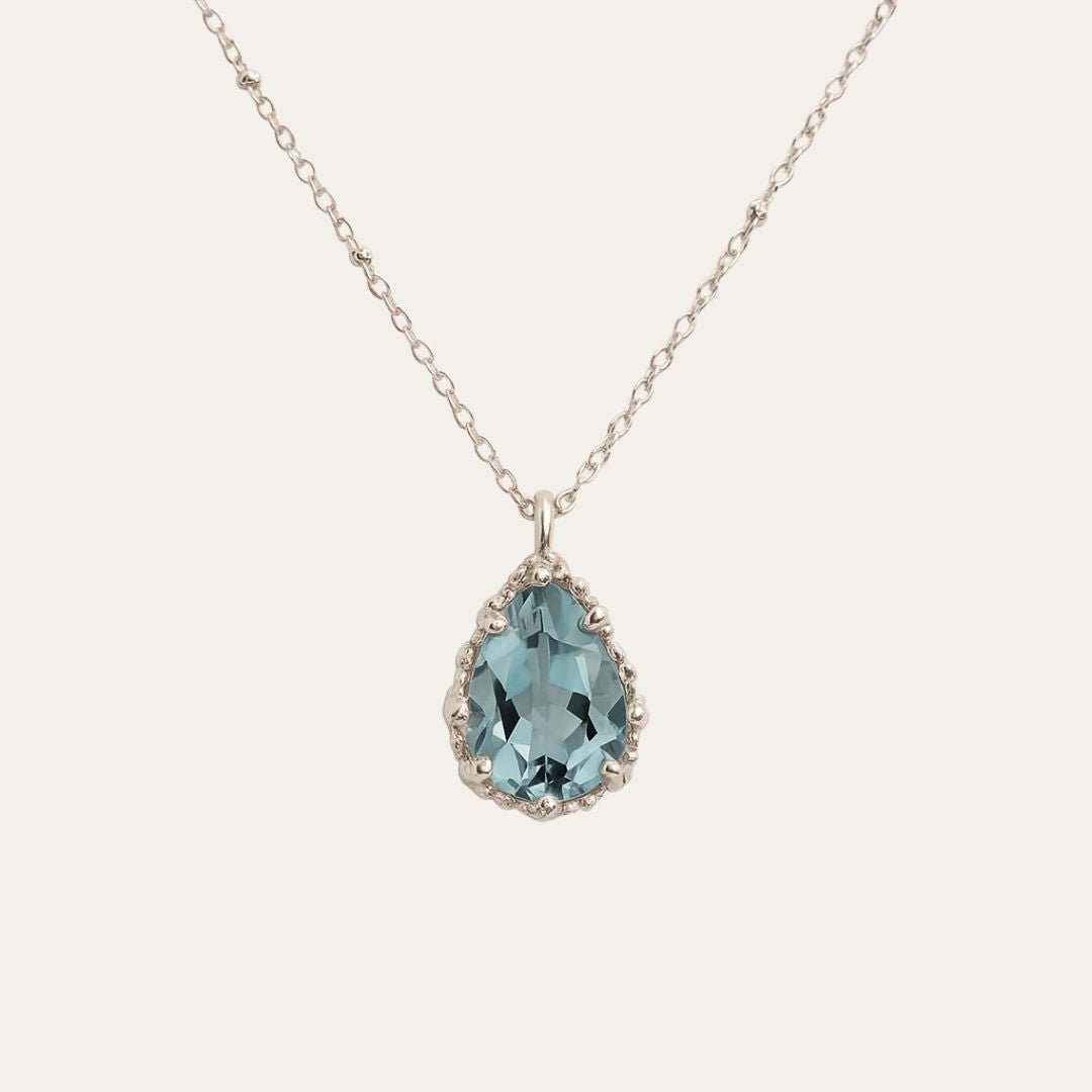 Silver Blue Topaz Necklace Aurelia