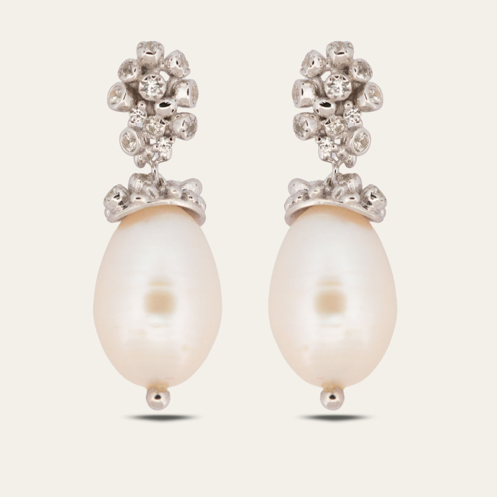 Silver Baroque Pearl Earrings Lyra