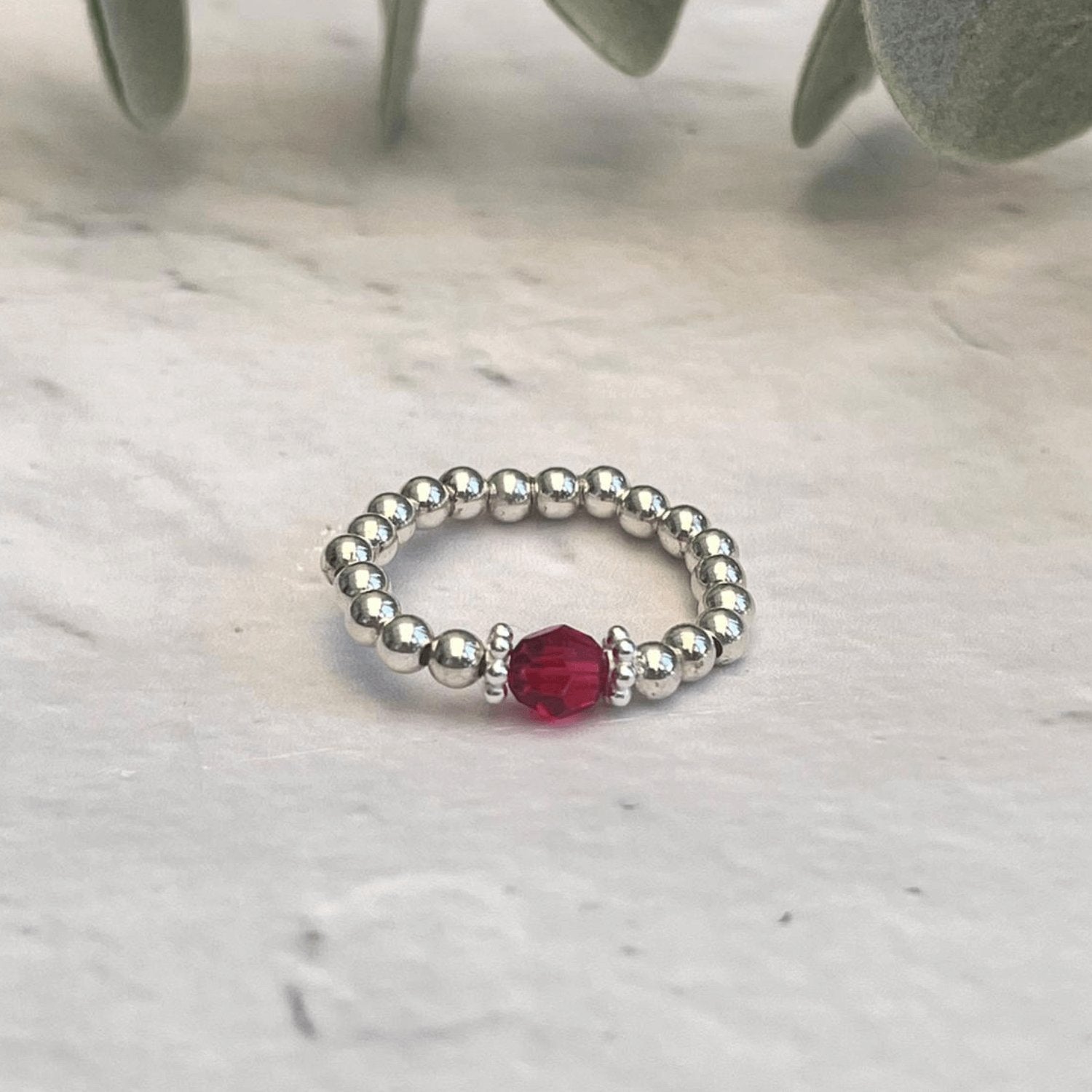 Scarlet Crystal Ring in Sterling Silver