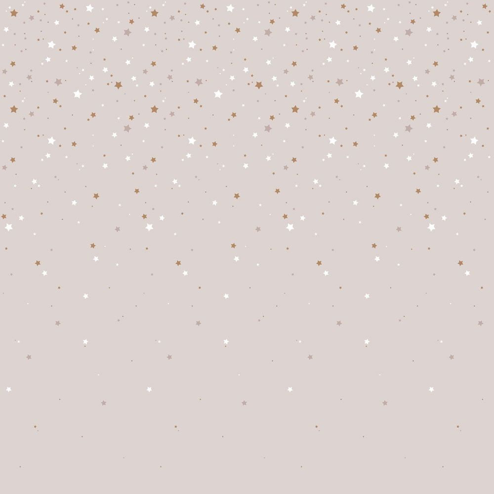 a soft-focus close-up of powder pink stars gently cascading down a nursery wall