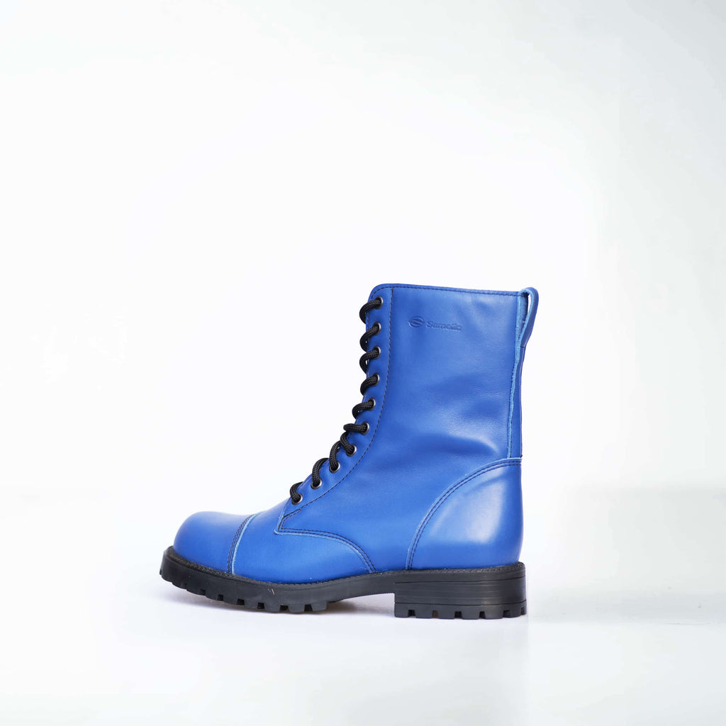 a playful close-up of the 511 blues punk boots' textured leather and rugged sole