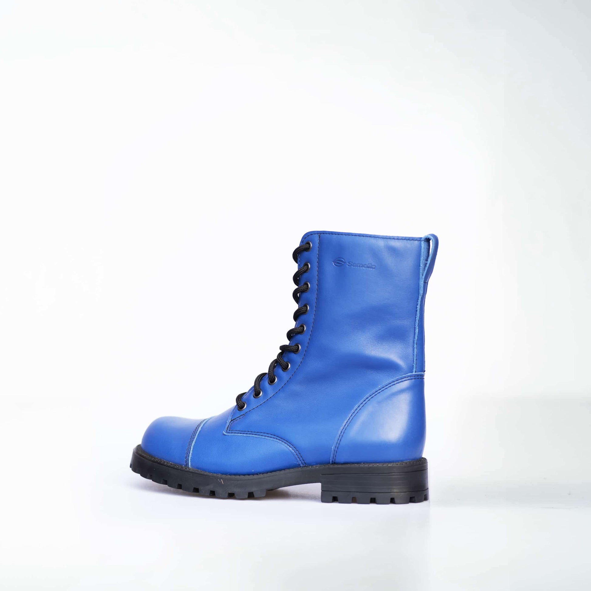a playful close-up of the 511 blues punk boots' textured leather and rugged sole