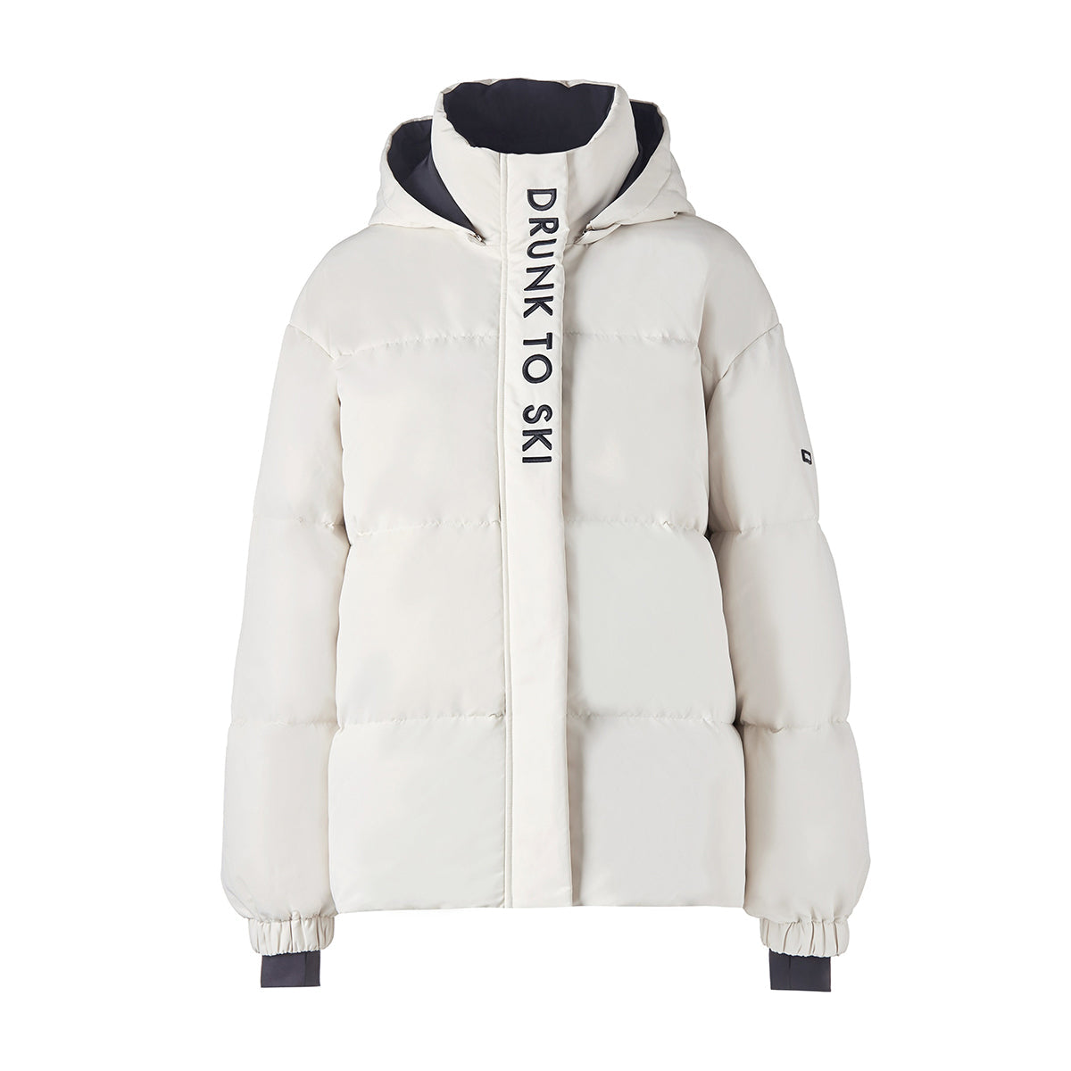 White Zip Up Puffer Ski Jacket