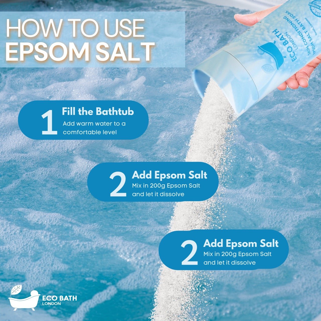 Skin Conditioning Epsom Salt Bath Soak Tube