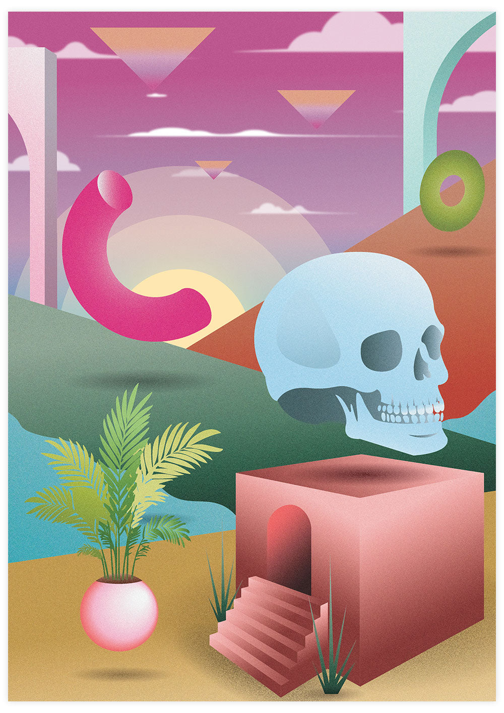 The Skull Surreal Art Print