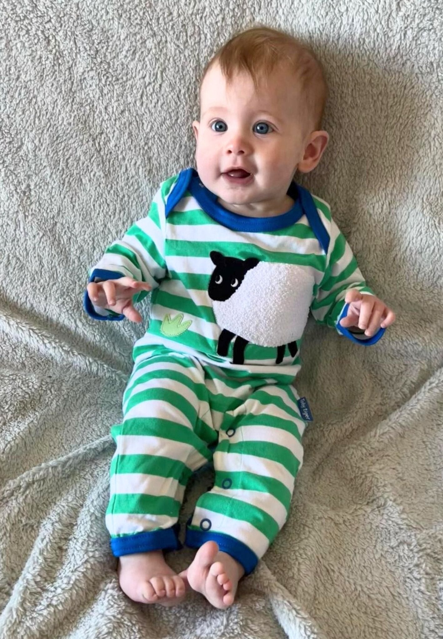 Organic Hillside Sheep Applique Sleepsuit