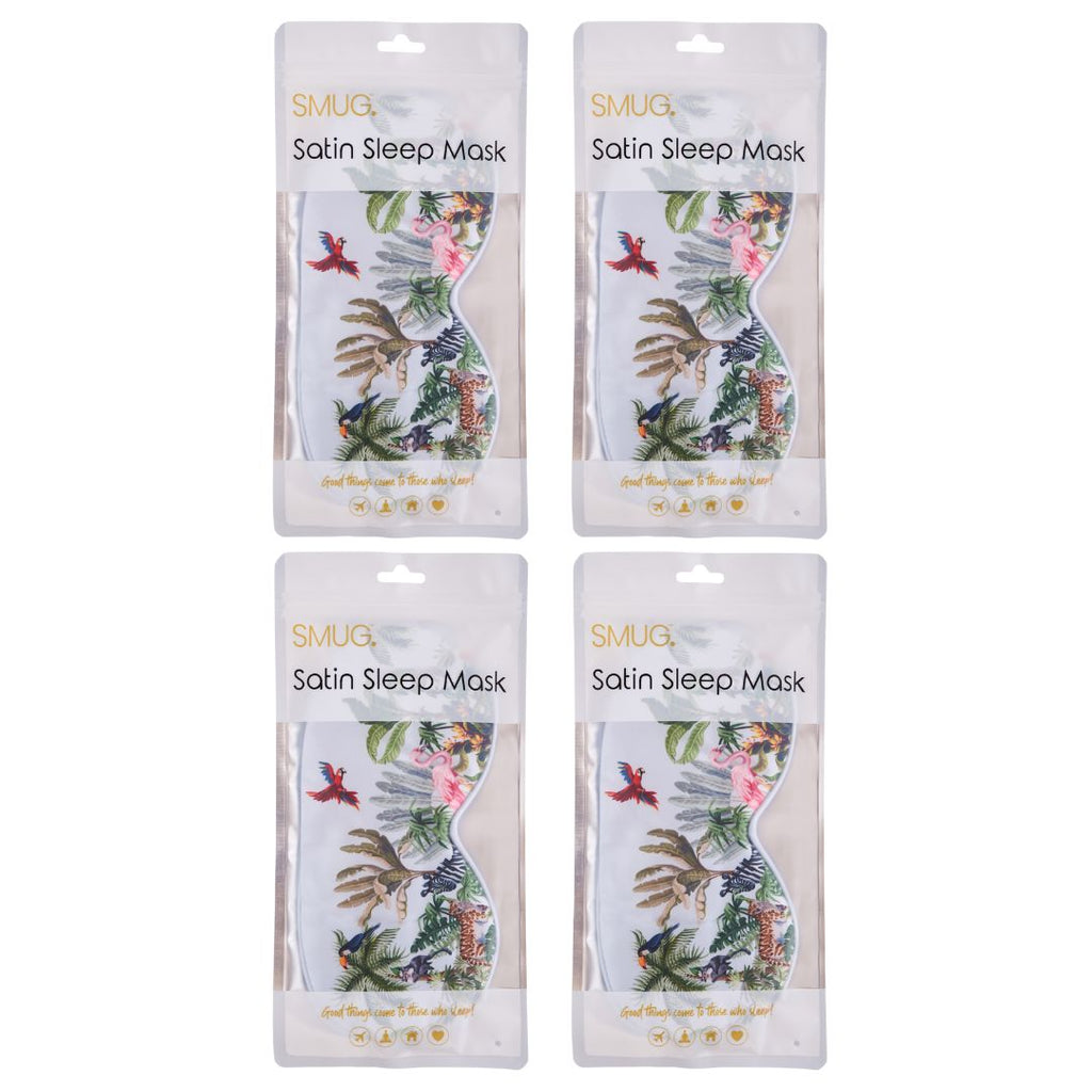 Satin Sleep Mask Multipack Set of 4 Assorted Designs