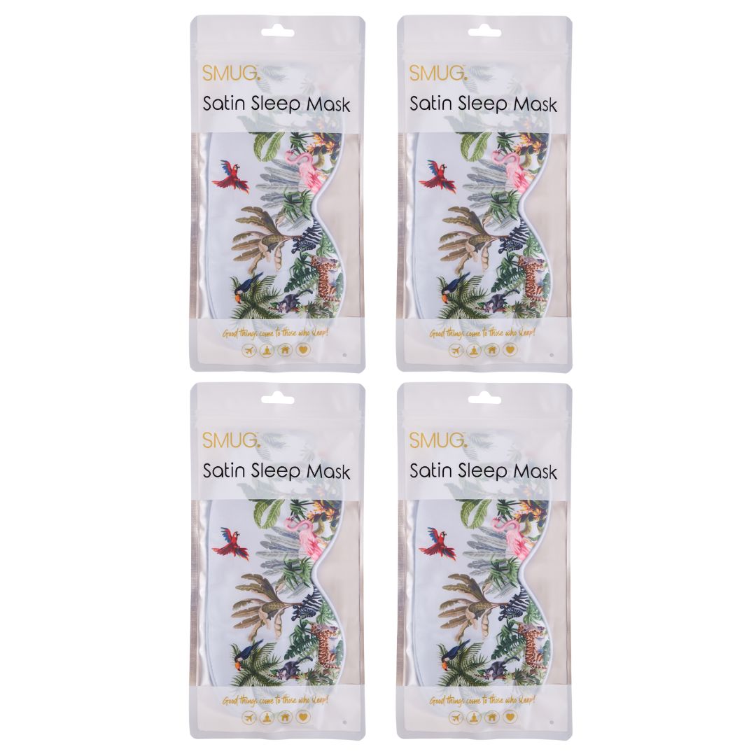 Satin Sleep Mask Multipack Set of 4 Assorted Designs