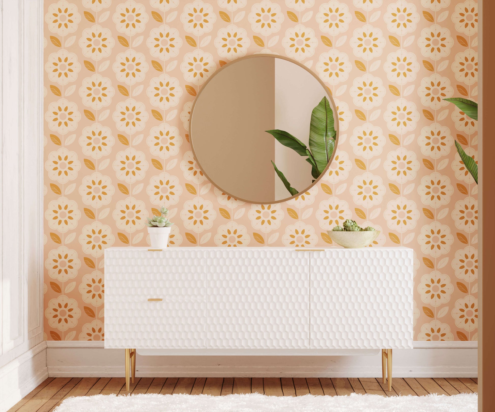 Slice Retro Floral Pattern Fabric