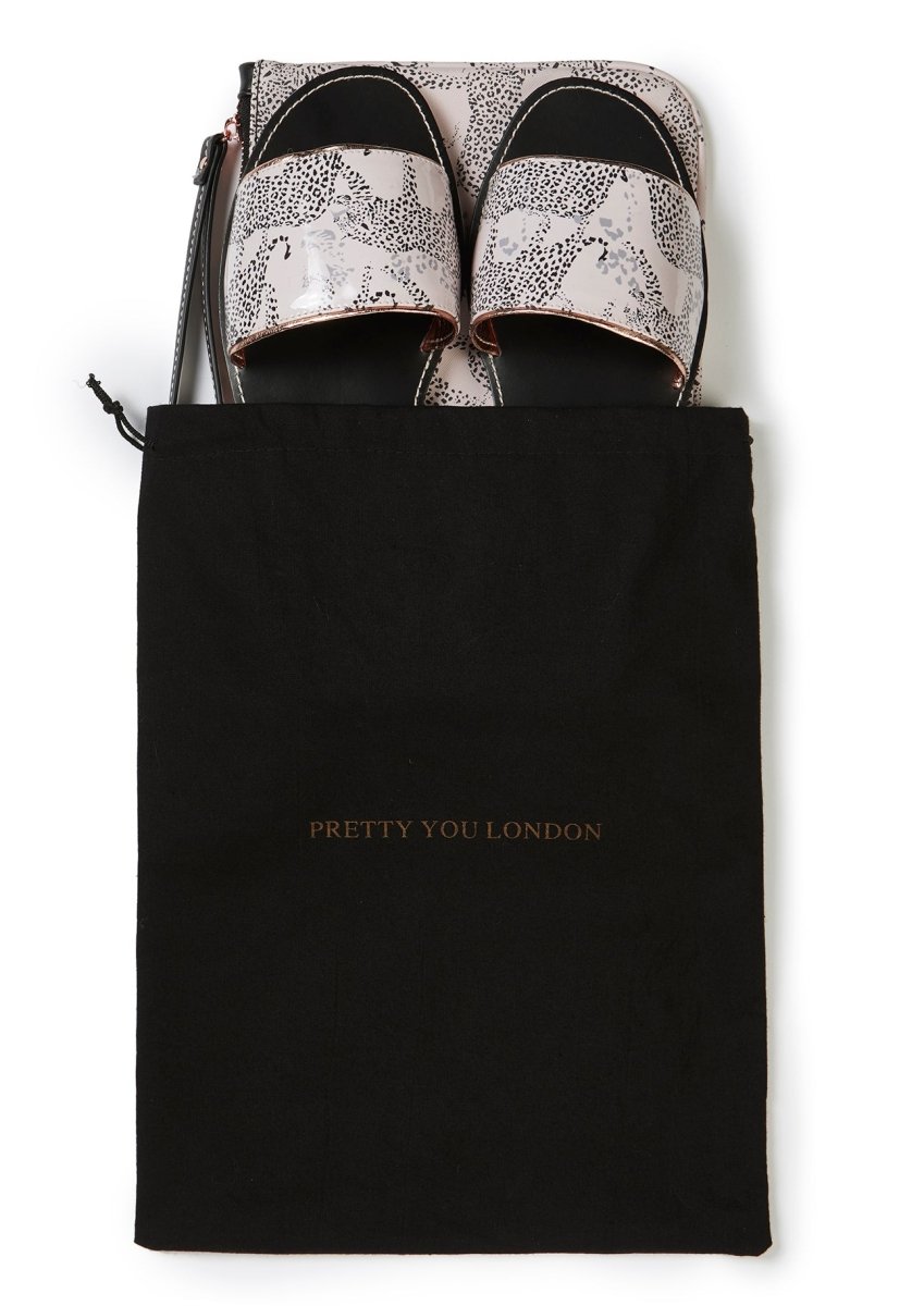 Leopard Printed Slide and Clutch Set