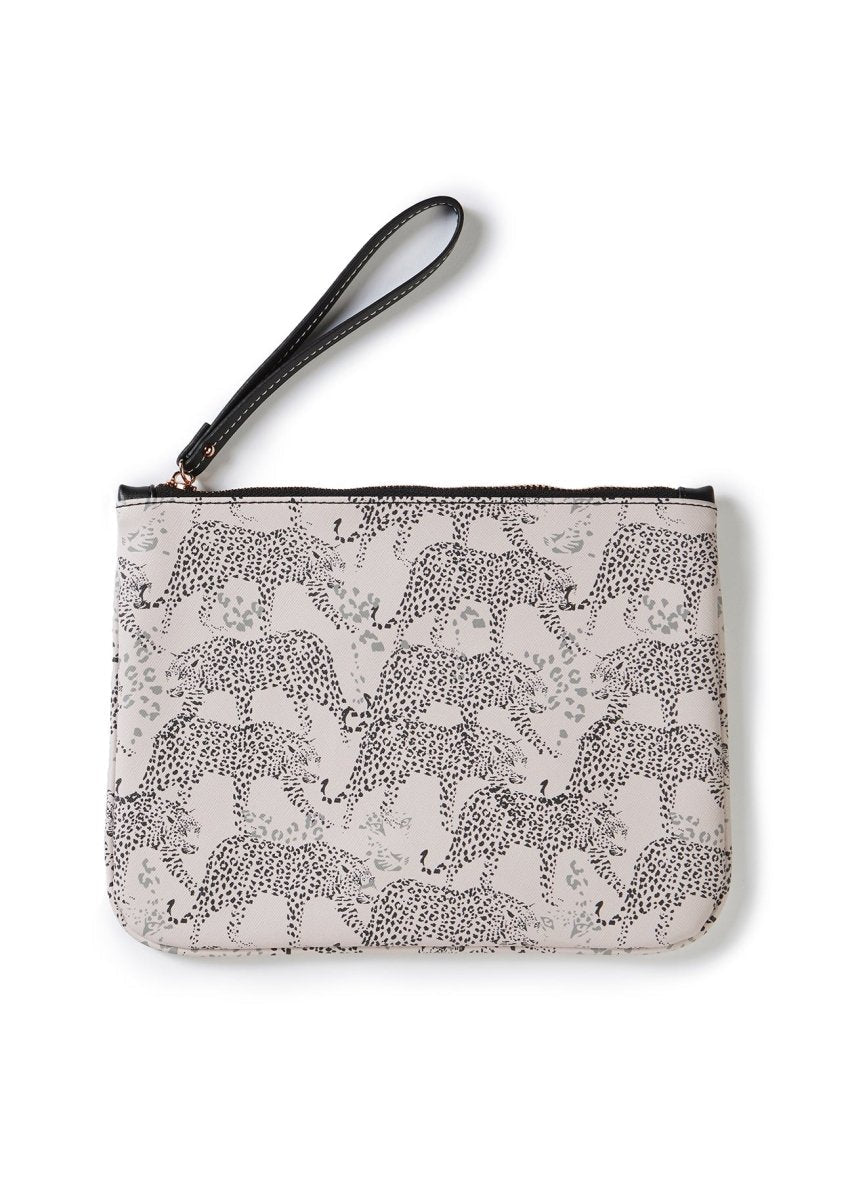 Leopard Printed Slide and Clutch Set