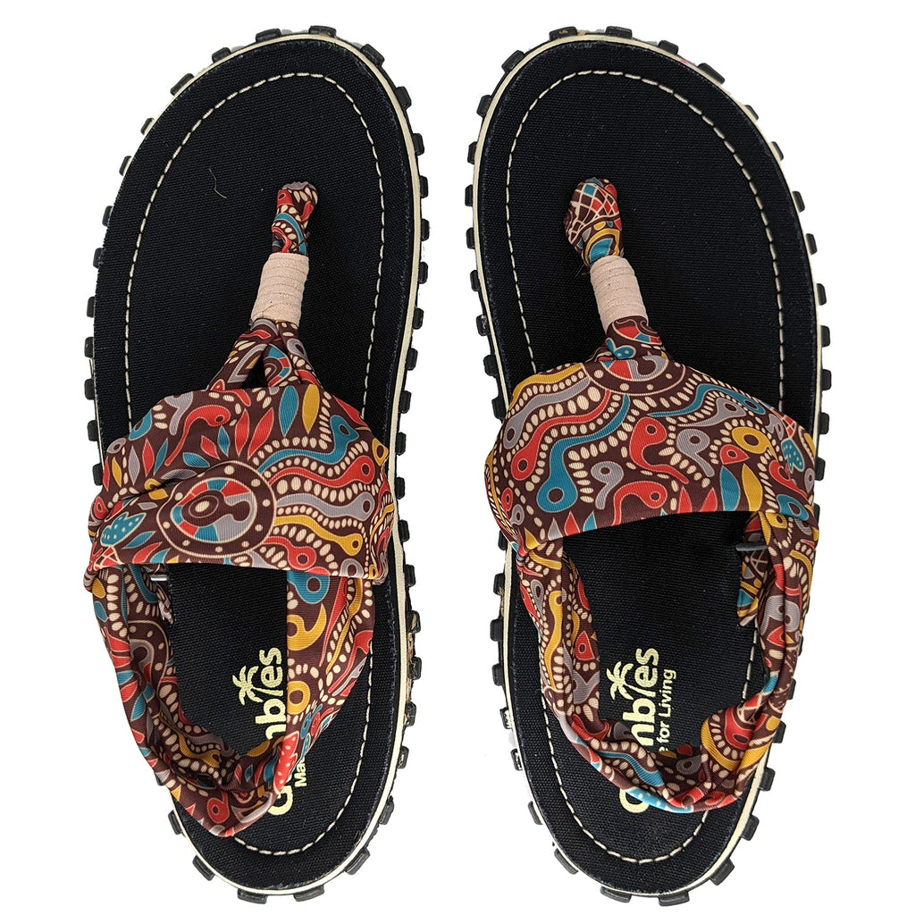Women's Slingback Sandals in Aboriginal Print