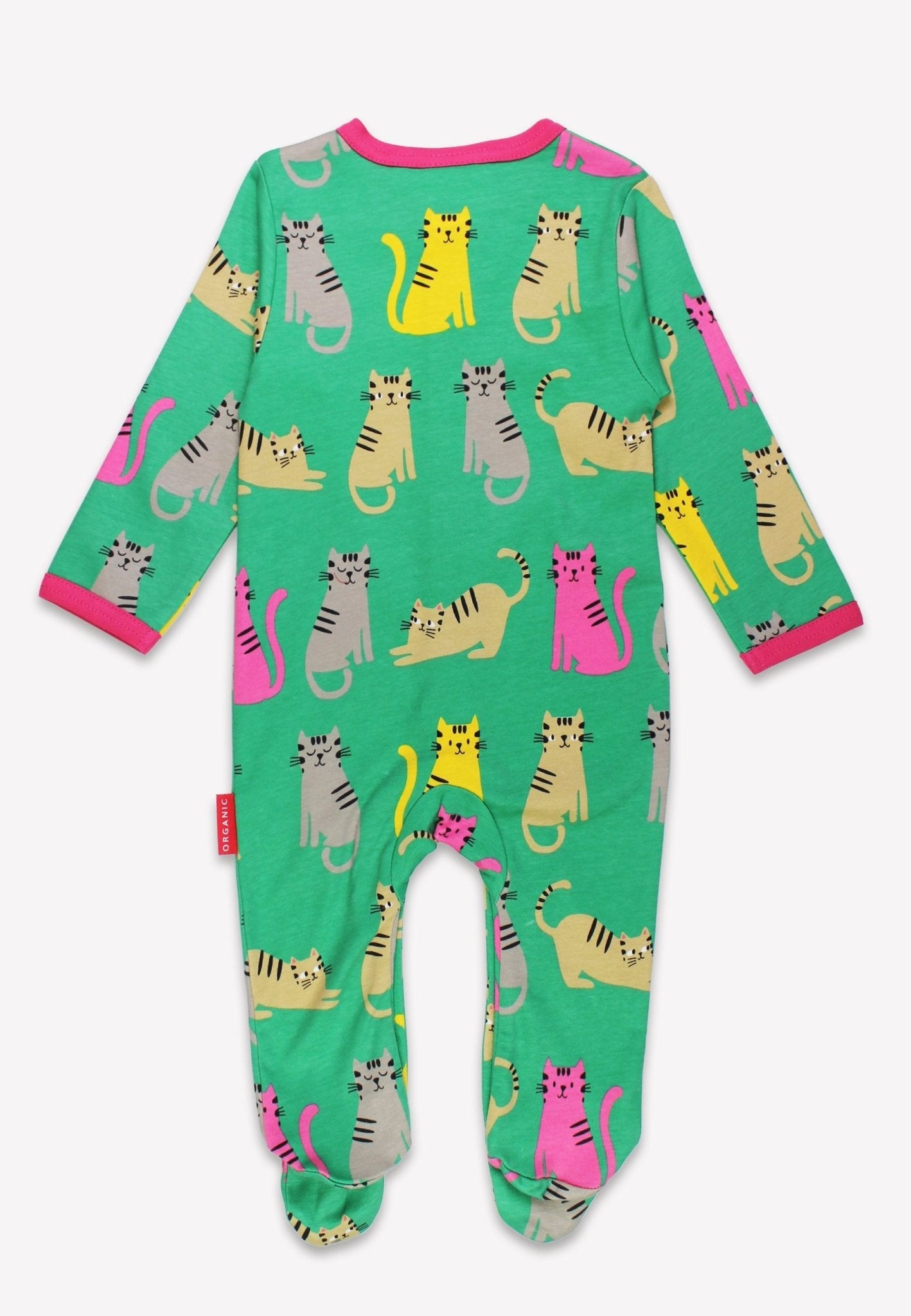 Organic Kitten Print Sleepsuit
